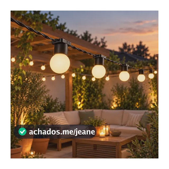 Varal De Luzes Led 25m Externo Com Lâmpadas Gambiarra Cordão
