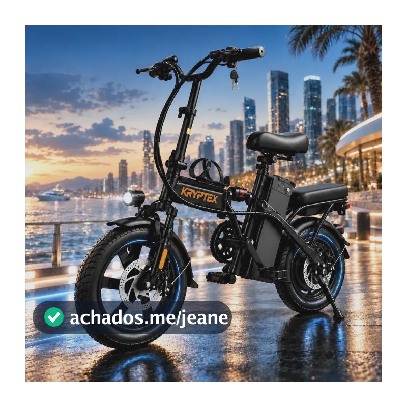 Bicicleta Elétrica Adulto Dobrável 500w 48v 10ah Urbana Preto 75