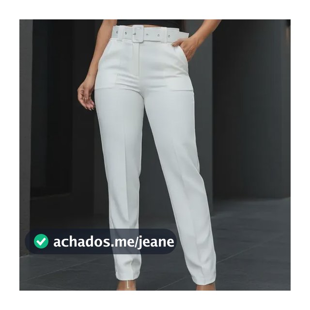 Calça Feminina Alfaiataria Com Cinto E Cintura Alta Elegante