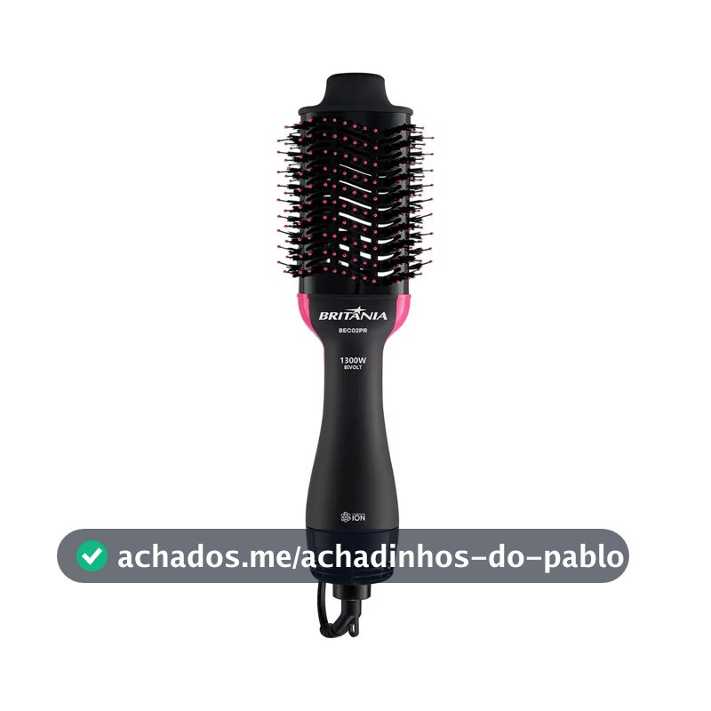 Britânia Escova Secadora Bec02pr 4 Em 1 1300w Cor Preto e Rosa