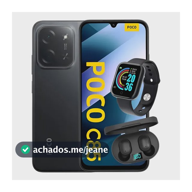 Celular Xiaomi Poco C85 Dualsim 256gb 8gb Ram + Brindes Preto