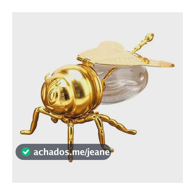 Pote De Mel Decorativo Em Forma De Abelha, Com Colher. Ouro
