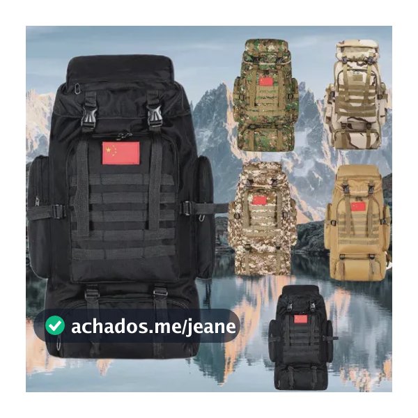 Mochila Impermeável 70l Resistente Camping E Trilhas Viagem Preto-1 Liso