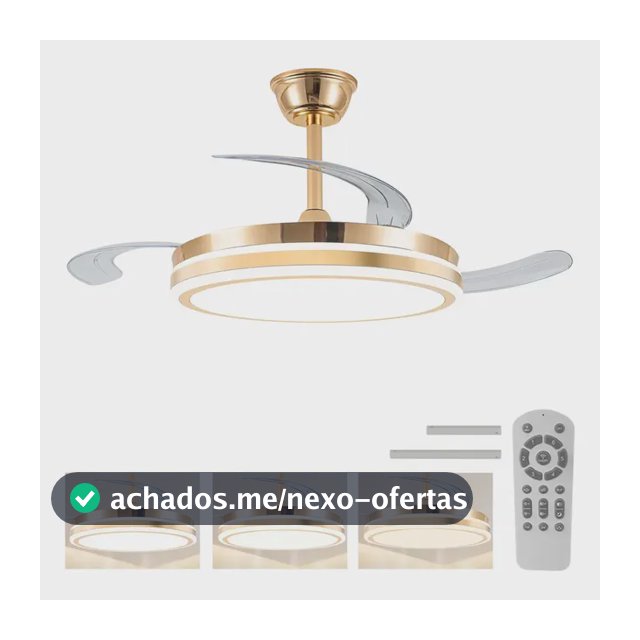 Ventilador De Teto Silencioso Com Controle Remoto Nepul Ouro 3 60hz Ouro Branco 1.067 M Plástico