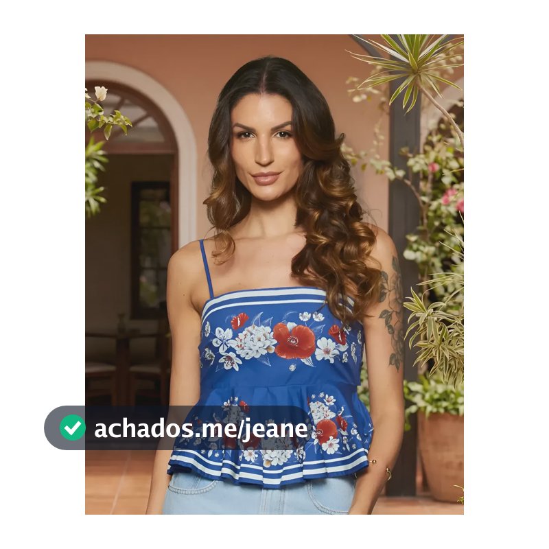 Blusa Vera Lenco Farm Floral Vera_azul Parintins Florido M
