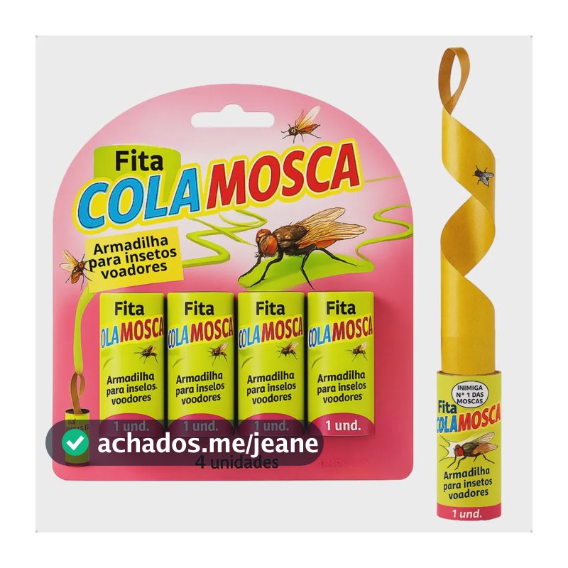 Fita Pega Mosca Insetos Voadores 4un Armadilha Cola Adesiva
