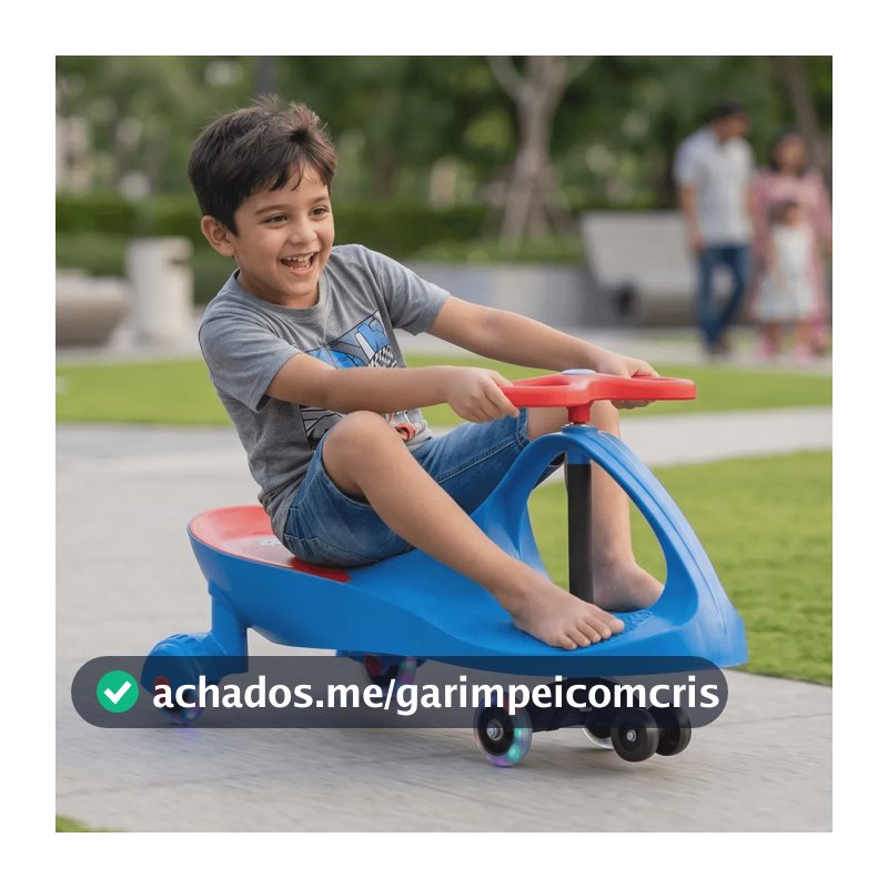 Carrinho Rolimã Car Drift Infantil Volante Gira 360° Triciclo Com Roda Led Colorido Cor Azul JustFun Brinquedos