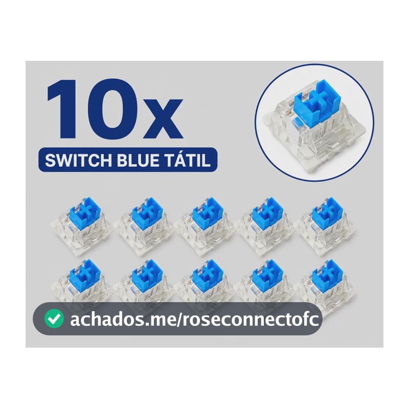 Switch Mecânico Tátil Teclado Gamer Chaveiro 3d Blue 10 Unid