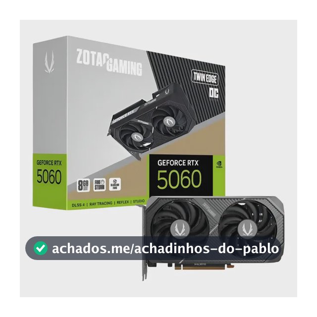 Placa De Vídeo Zotac Rtx 5060 Twin Edge Oc 8gb Gddr7