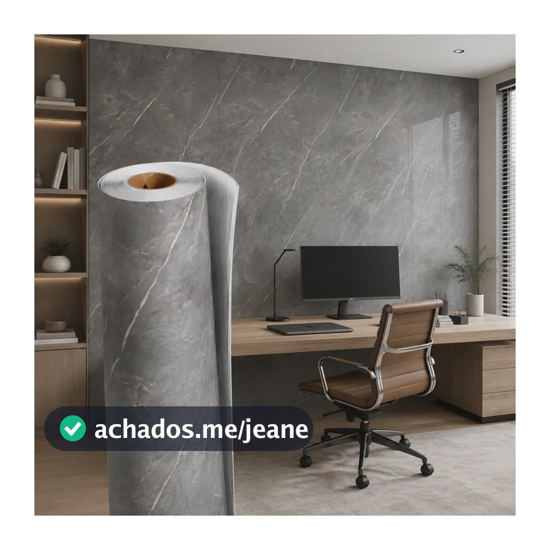 Placa Flexível Efeito Mármore Autocolante 1,20m X 3,00m Cinza