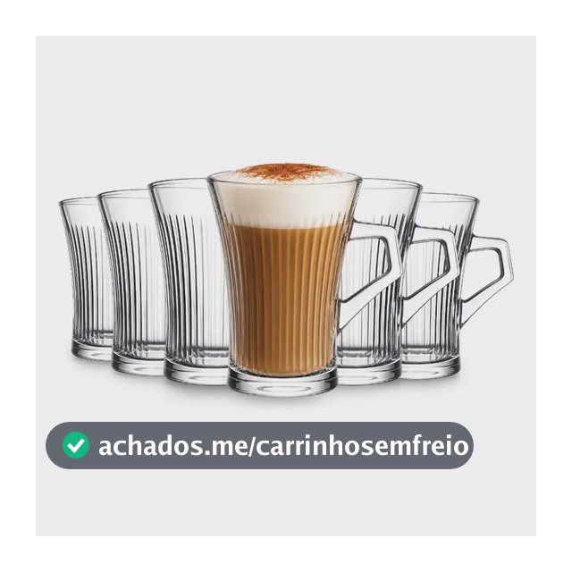 Jogo De 6 Xicaras De Vidro Caneladas Para Café E Cappuccino Transparente Canelada
