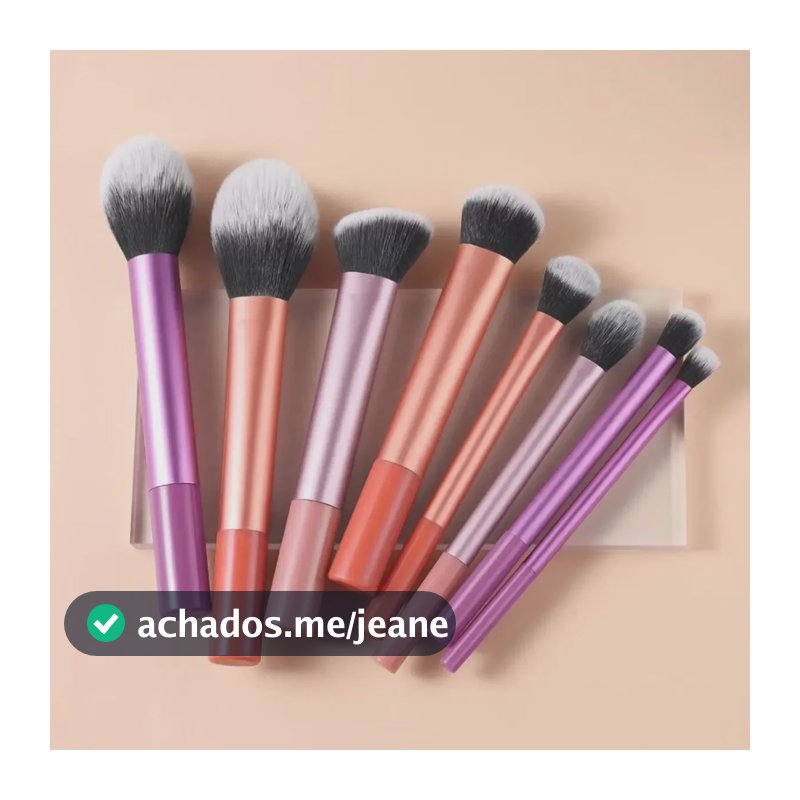 Pincel Maquiagem Kit 8 Peças Profissional Esfumar Contorno Sortido