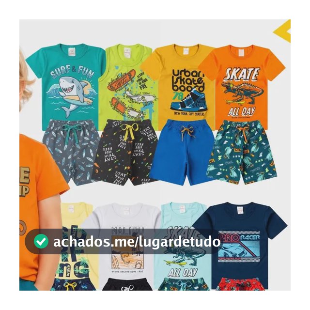 Kit Infantil Menino Verão 10 Peças Roupas Camiseta E Bermuda