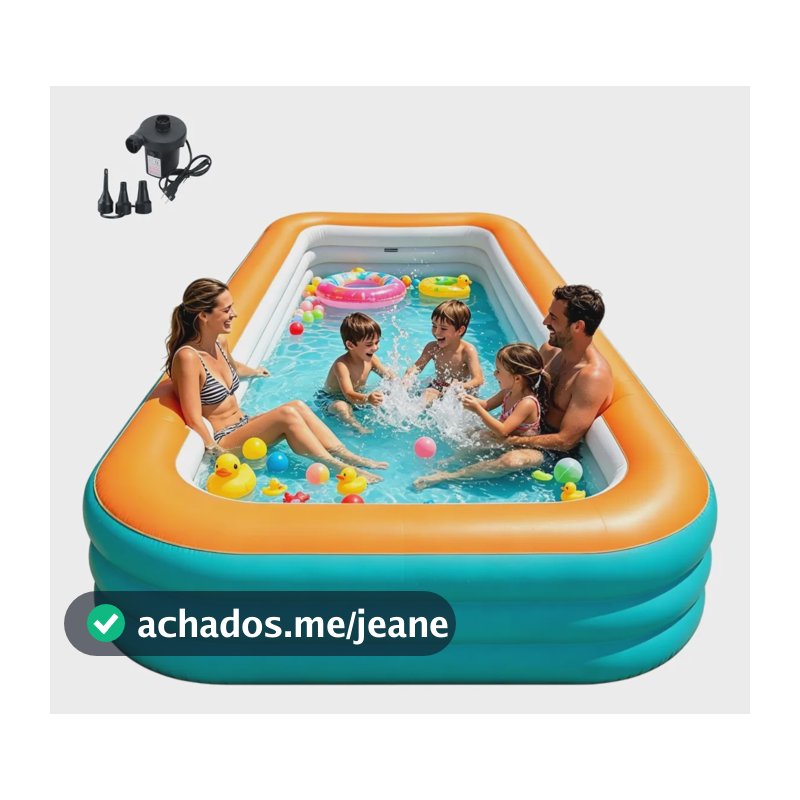 Piscina Inflável Gigante Adulto Criança Comprida Com Bomba Piscina E Bomba De Ar