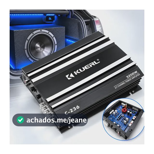 Módulo Amplificador Som Automotivo 2 Canais 3200w 12v Preto