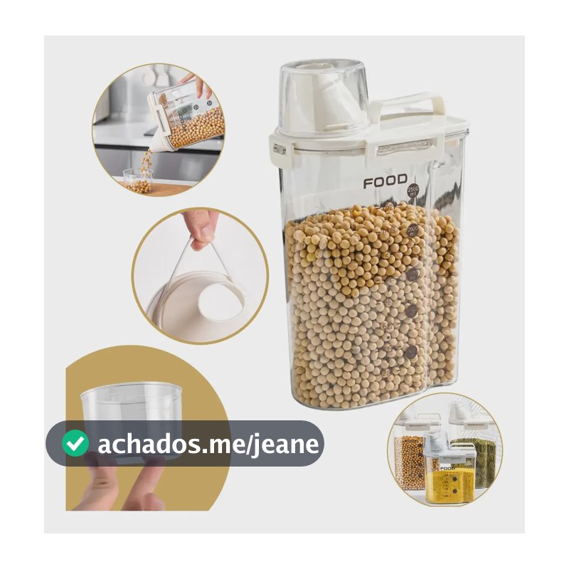 Pote Hermético Acrílico 2,5l Bico Dosador Transparente Branco
