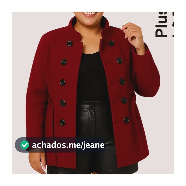 Sobretudo Casaco Plus Feminino Lã Batida Quente Acinturado