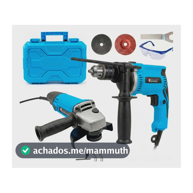 Kit Furadeira Impacto 13mm Com Esmerilhadeira Angular 1000w