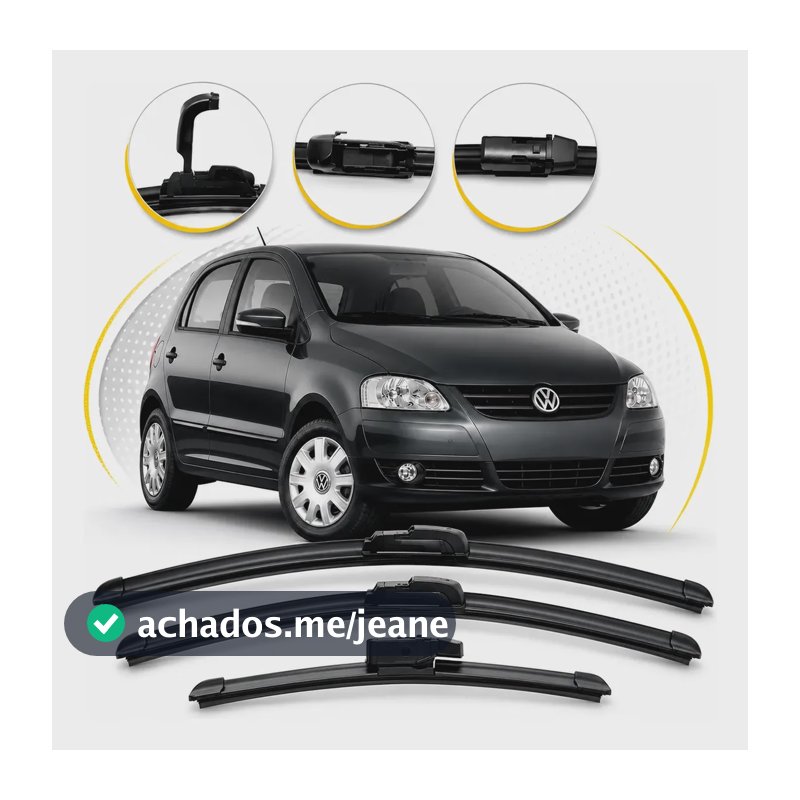 Kit 3 Palhetas Dianteiro/traseiro Volkswagen Fox 2003/2009 Preto