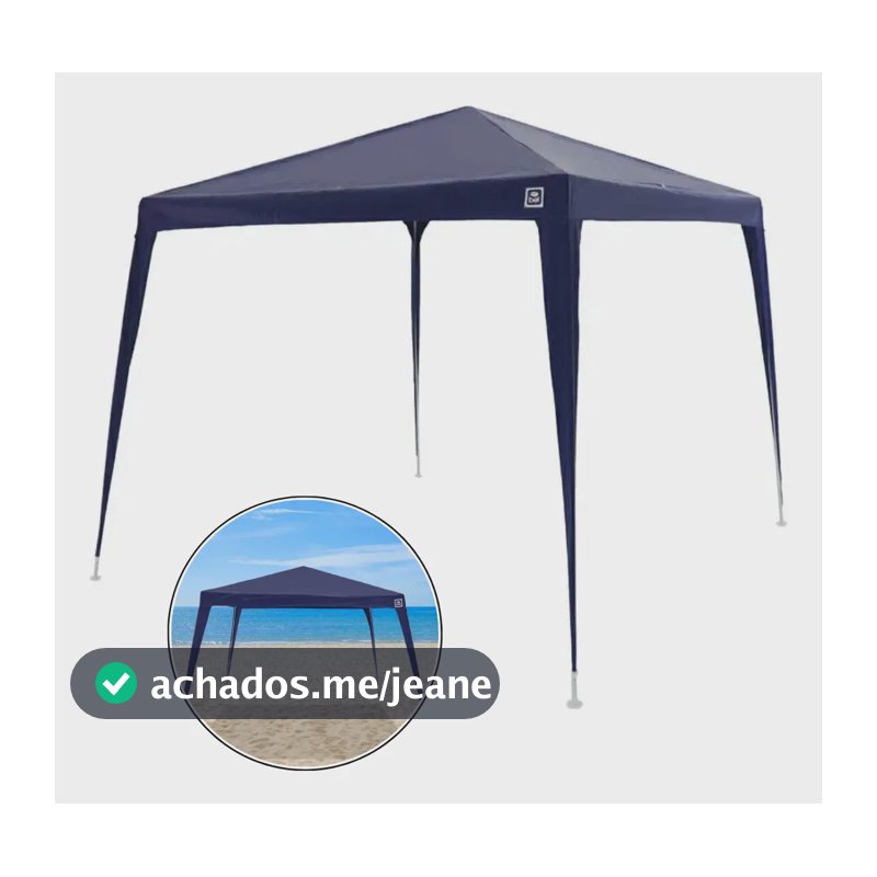 Barraca Tenda Belfix 301202 Gazebo Azul Polietileno 3x3 Metros Desmontável Praia Jardim Eventos Azul