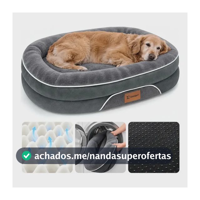Cama Pet Grande Caminha Cachorros sofá luxo Suporte Cervical Espuma De Ortopédica C/fundo Impermeável 89×71×15