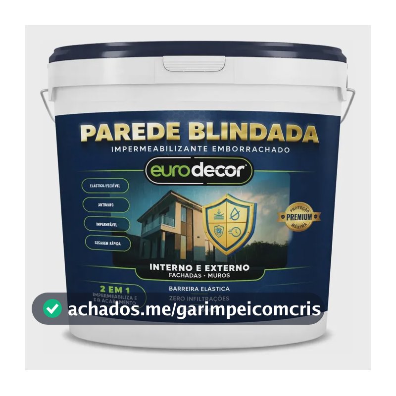 Tinta Antimofo Emborrachada 3.6kg Parede Blindada Eurodecor Branco Fosco