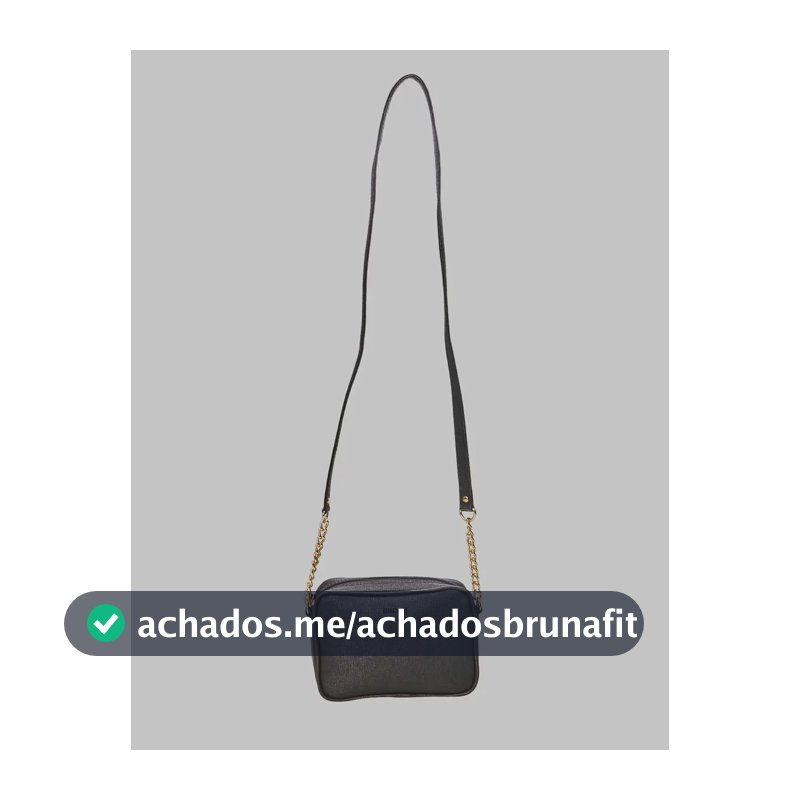 Bolsa Feminina Tiracolo Pequena Lisa Alça Corrente Anacapri Preto Ouro