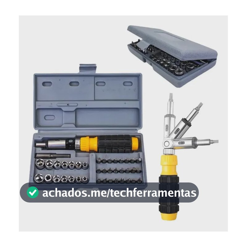 Jogo Chaves Soquetes 41 Peças Maleta Organizadora