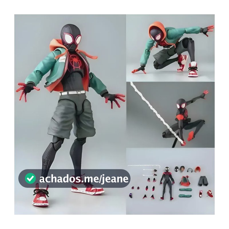 Boneco Articulado Action Figure Miles Morales Homem-Aranha 15cm PVC