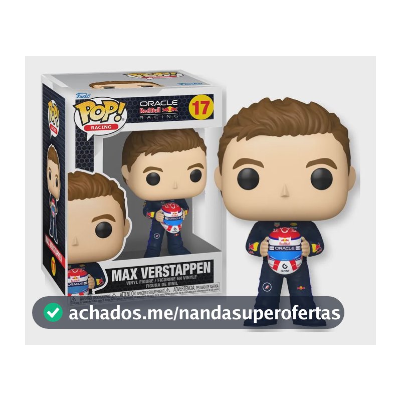 Boneco Funko Pop Redbull Max Verstappen Segurando Capacete
