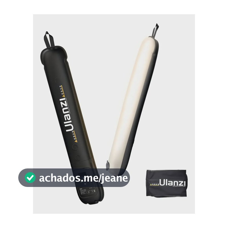 Barra Led Inflável Ulanzi Ua12 Iluminador Bastão Magnético Estrutura Preto Luz Bicolor