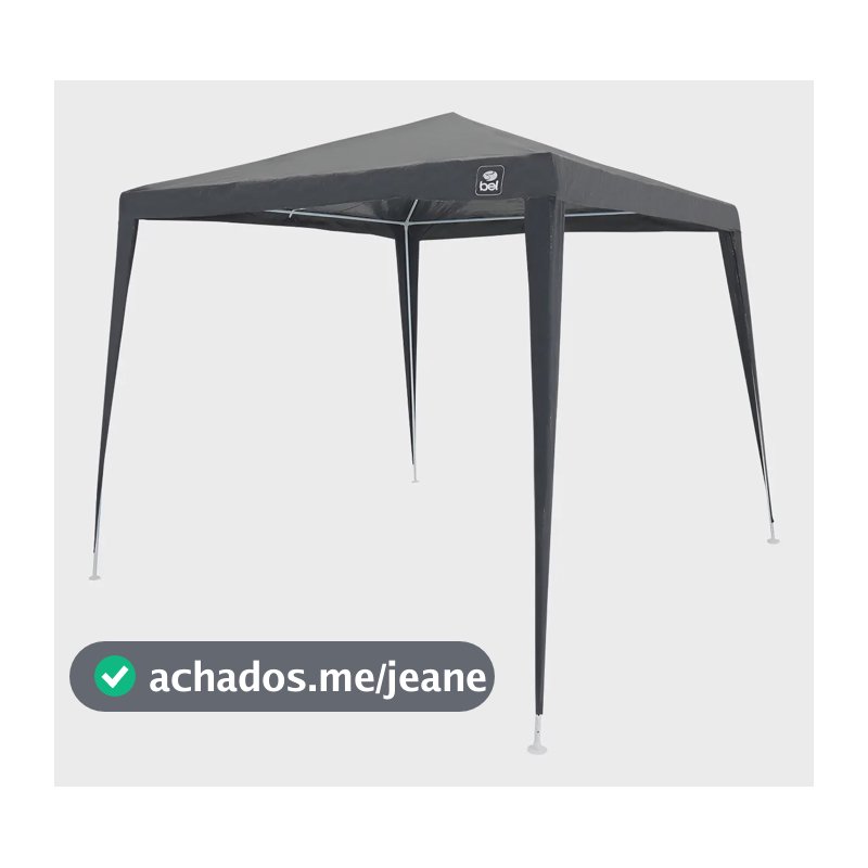 Tenda Gazebo Tubular 3m X 3m Polietileno Cinza Bel Cinza