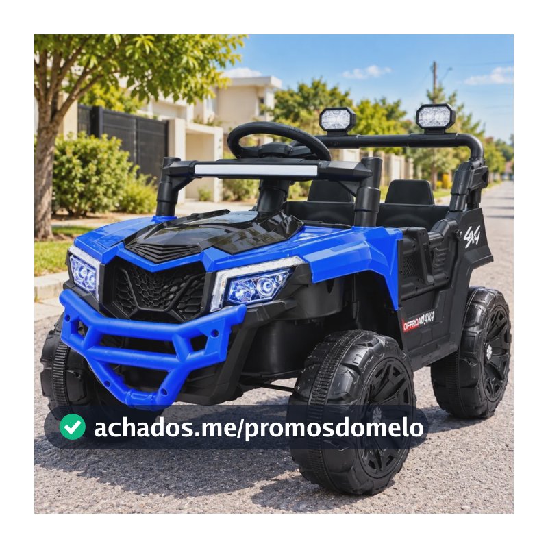 Carro Elétrico Utv Bateria 12v Música Controle Remoto Azul