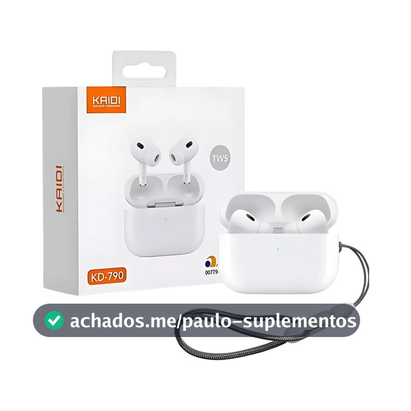 Fones de Ouvido Sem Fio Kaidi KD-790 Bluetooth Branco Academia Antiruído