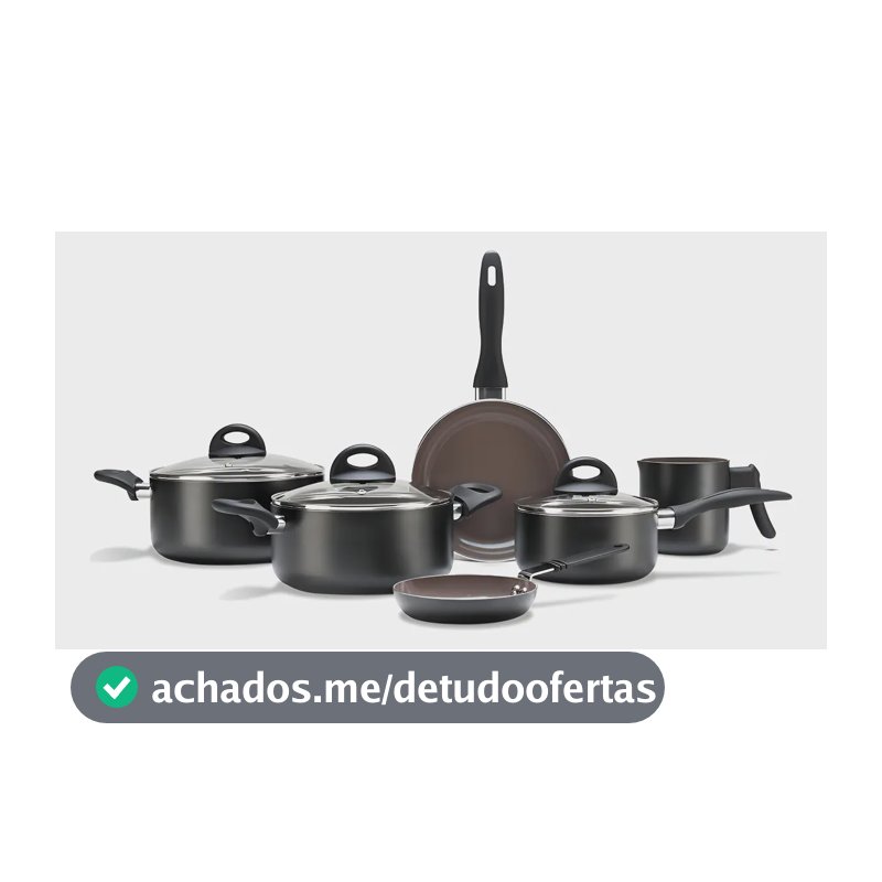 Jogo Panelas Revest Cerâmica Smart Plus 6pcs Preto Brinox