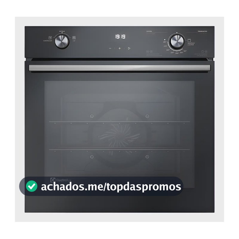 Forno de convecção a gás preto embutido Electrolux 80l Effic