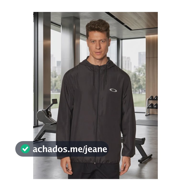 Jaqueta Masc Oakley Essential Windbreaker Blackout G Liso