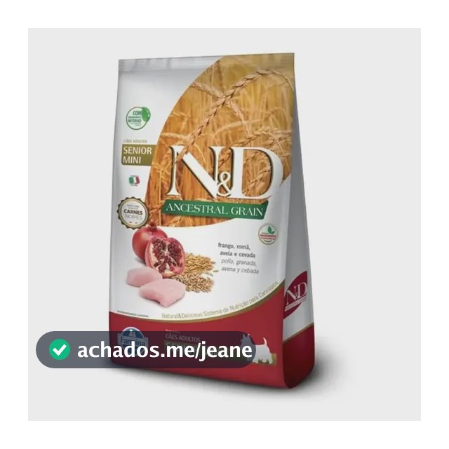 Ração N&D Ancestral Frango Sênior Mini Cães 2,5kg