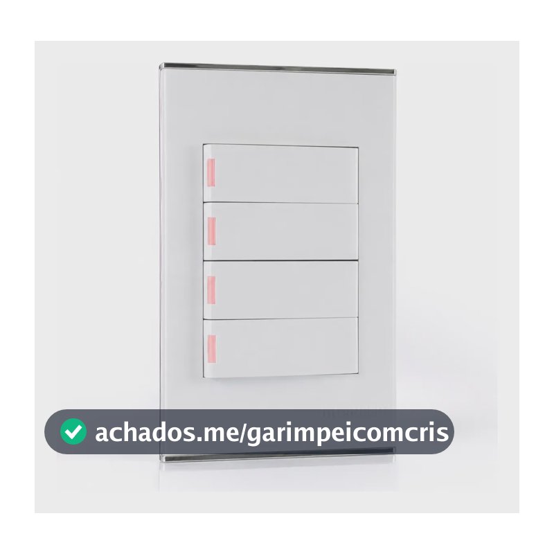 Conj C/4 Teclas Interruptores Treeway Paralelo Ultralar Luxo 10 A 110v Branco