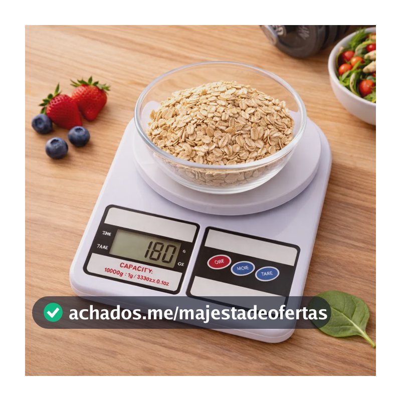 Balança Digital De Cozinha Precisão 10kg Dieta Fitness Chef Branco 10 Kg