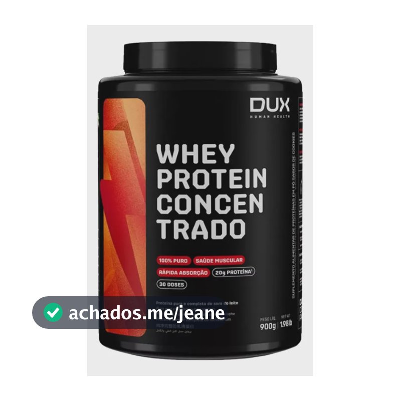 Whey Protein Concentrado Pote 900g Dux Nutrition  Chocolate Chocolate