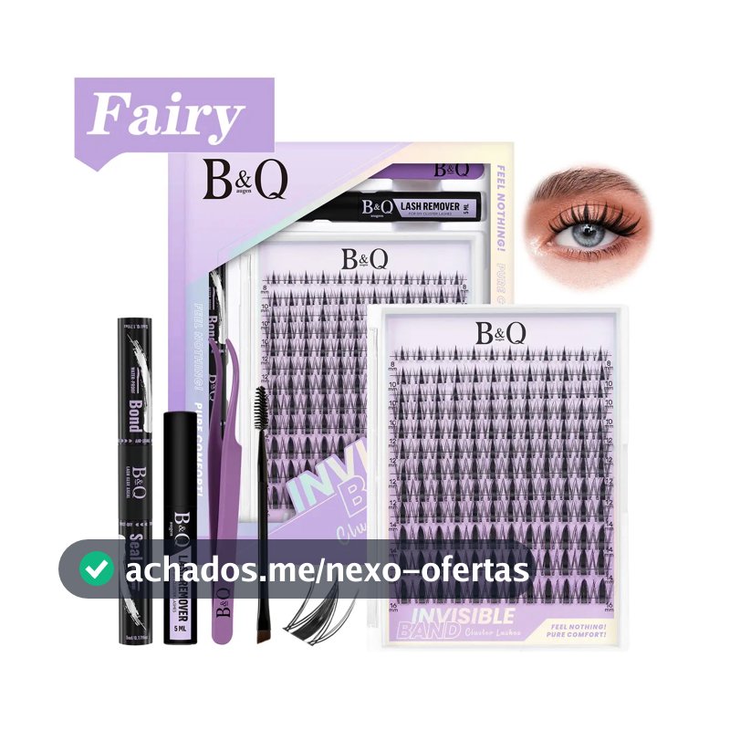 Kit Extensão de Cílios B&Qaugen Fairy de Mink Sintético Curvatura D para Iniciantes