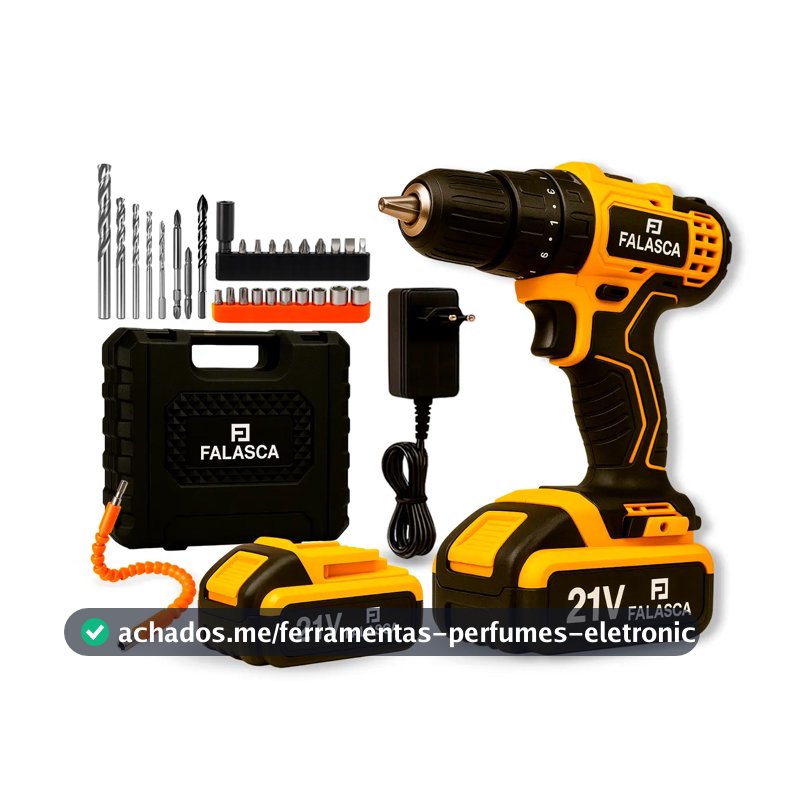 Parafusadeira E Furadeira A Bateria Pf21b2 21v Com Duas Baterias F02 4979 - Falasca