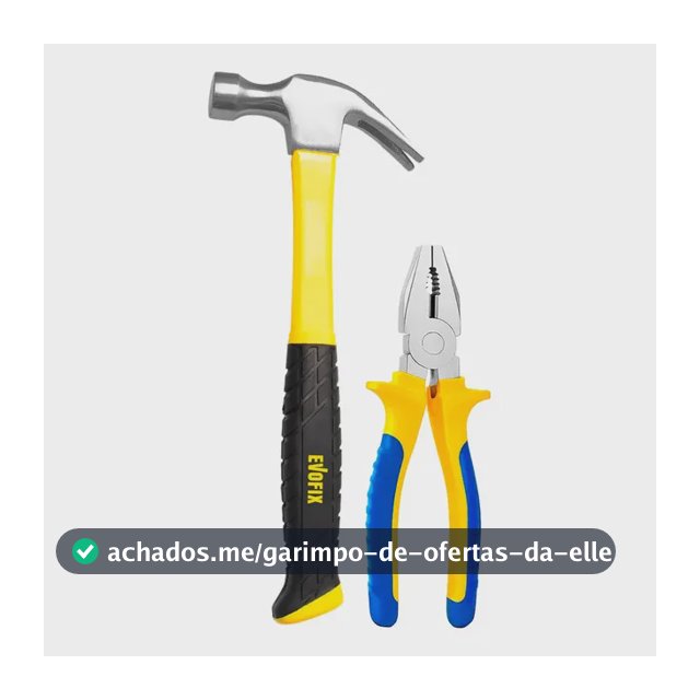 Kit Martelo Unha 29mm 700g + Alicate Universal 8” em Aço para Construção Manutenção Reparos Marcenaria Oficina Uso Profissional e Doméstico