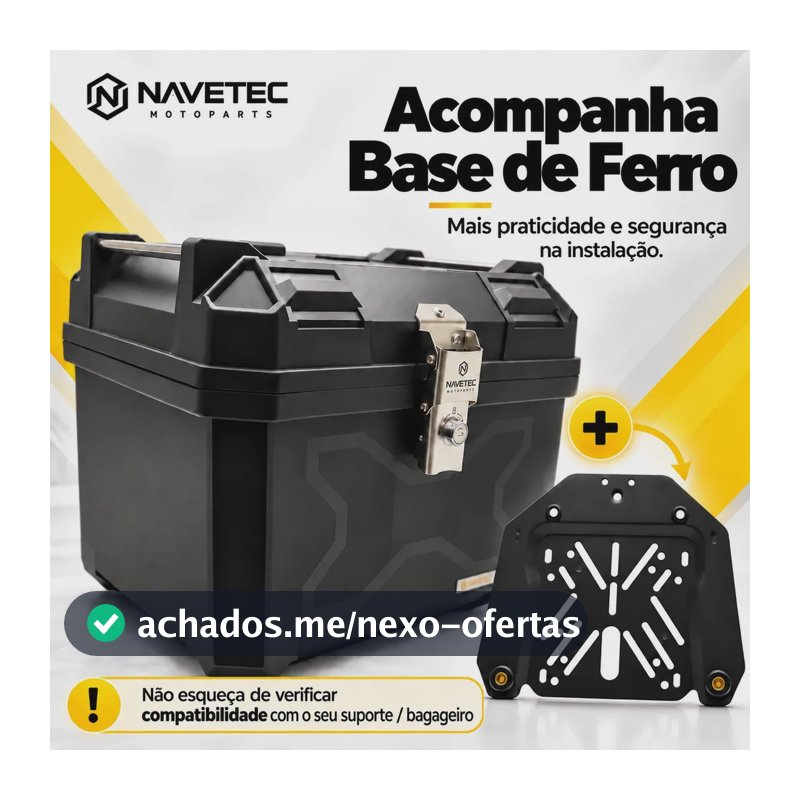 Bau Moto Bike Bauleto Traseiro 45l Base Plástico Com Encosto