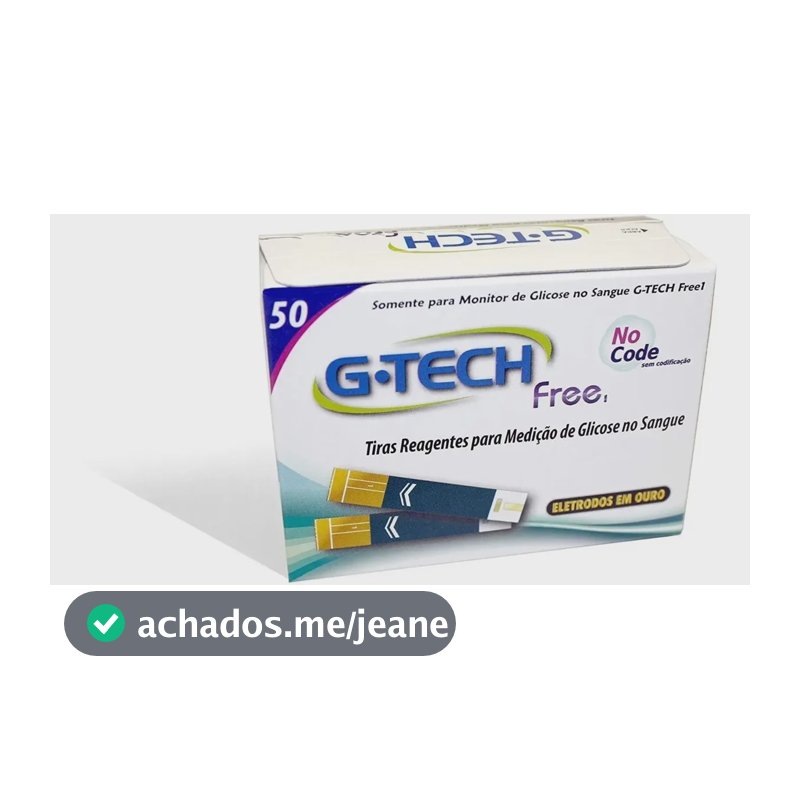 50 Tiras Reagentes de Glicemia G TECH FREE Para Medir Glicose