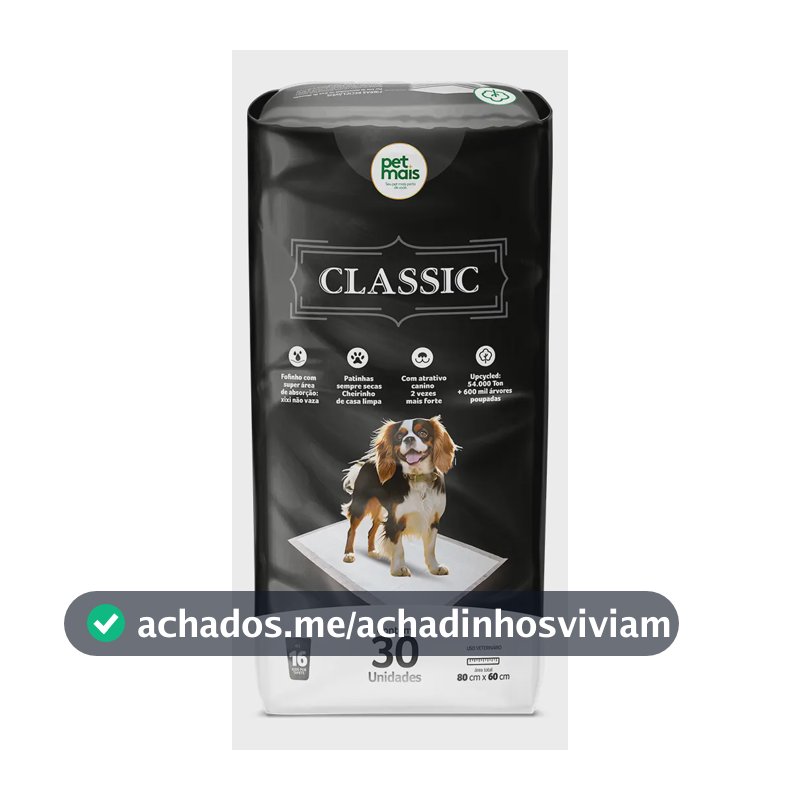 Tapete Higiênico PETMAIS Classic 90x60cm 30 Unidades