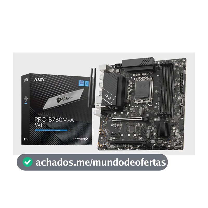 Placa Mãe Msi Pro B760m-a Wifi Lga 1700 Dddr5 Cor Preto