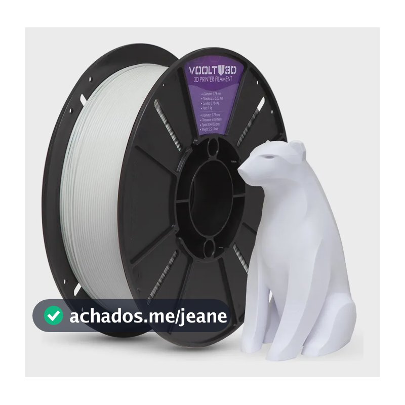 Filamento Pla Premium 1,75mm 1kg Voolt3d Branco Velvet