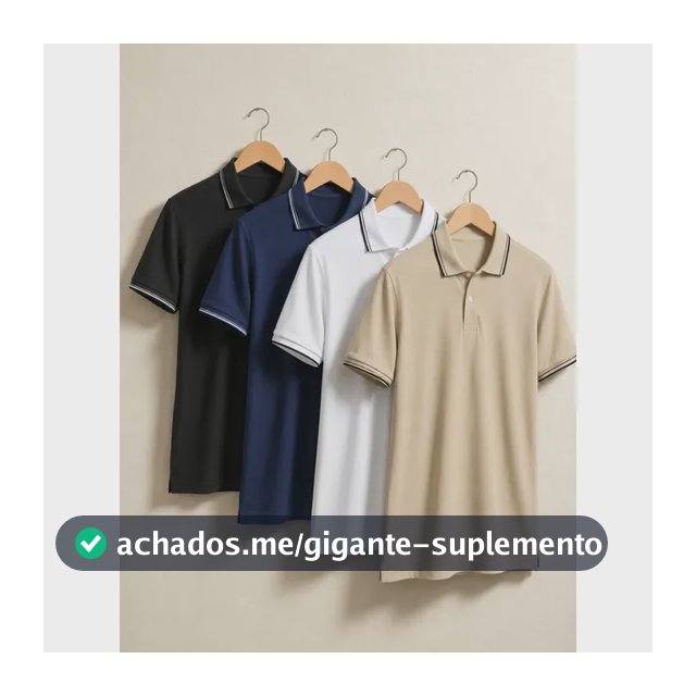 Kit 4 Camisa Gola Polo Piquet Masculina Slim Casual Algodão Multicolorido G Liso